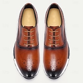 economico Scarpe da ginnastica in pelle premium-sneakers brogue in vera pelle da uomo – scarpe oxford vintage con punta a coda di rondine fatte a mano con dettagli classici traforati per abbigliamento business e casual