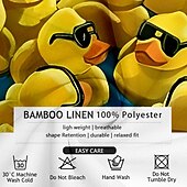 preiswerte Tiermuster Druck-Herren Tiermotiv Lustig Ente Hemd Knopfhemd Kurzarm Modisch lässig Streetwear Urlaub Strandbekleidung Sommer Herbst Umlegekragen 3D-Druck Hemden mit Kragen Eine Tasche vorne Gelb