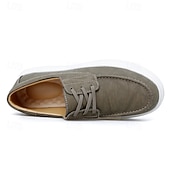 お買い得  カジュアルなレースアップシューズ-メンズカジュアルレースアップシューズ、快適で通気性のあるフェイクレザー、ホワイトソール、スタイリッシュで普段使いにぴったり