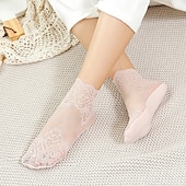 preiswerte Zuhause Socken-Damen Mode Spitze Socken einfarbig leicht weich  elastisch bequem  atmungsaktiv vielseitig