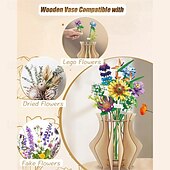 お買い得  組立ておもちゃ-花用木製花瓶組み立てセット バラ用花瓶組み立てセット 木製パズル 花用花瓶 ブーケ組み立てセット 花用ディスプレイスタンド 組み立てセット 花好きの大人へのギフト