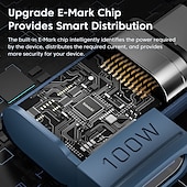 זול כבלים ומתאימים-toocki 100w usb-c ל-type-c מתאם מגנטי 2 ב-1 pd טעינה מהירה מחבר סוג-c סנכרון נתונים ממיר usb-c 90 מעלות
