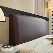 baratos Acessórios de cama-Capa de cabeceira de couro artificial pu à prova d&#039;água, capa elástica para hotel, casa, cama com tudo incluso, proteção contra poeira, cabeceira