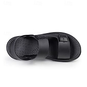 cheap Vacation Sandals-Men's Black Sport Sandals with Adjustable Buckle Straps, Comfortable Design for Outdoor, Casual and Summer Activities