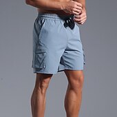 baratos Clássico-Homens Bermuda Cargo Calção Shorts de verão Com Cordão Cintura elástica Bolso multi Tecido Conforto Vestível Comprimento do joelho Ao ar livre Esporte Diário Moda Casual Preto Rosa
