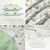 cheap 100% Cotton-Palm Tree Duvet Cover Full Size Bedding Set Bed Sets Quilt Cover Soft Lightweight Comforter Cover with 2 Pillowcases for Summer Spring