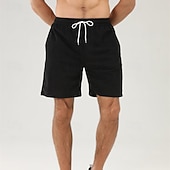 economico Pantaloncini casual-Per uomo Pantaloncini Pantaloncini estivi Pantaloncini casual Pantaloncini di velluto a coste Tasche A cordoncino Vita elastica Liscio Comfort Traspirante Breve Esterno Da mare Sport Informale Nero