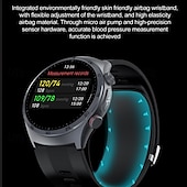billige Smartklokker-smartklokke blodtrykkstesting luftpumpe kollisjonspute type nøyaktig ekg elektrokardiogram temperaturovervåking skritteller kompatibel bluetooth samtale med android ios kvinner menn lang standby