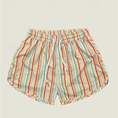 baratos shorts de natação masculinos-Homens Bermuda de Surf Shorts de Natação Calção Justo de Natação Calção Com Cordão Cintura elástica Listrado Conforto Secagem Rápida Curto Diário Feriado Piscina Moda Casual Amarelo Rosa