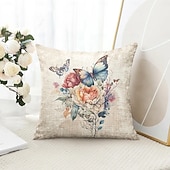 cheap Floral &amp; Plants Style-Rustic Floral Decorative Toss Pillows Cover 1PC Soft Square Couch Cushion Case Pillowcase for Bedroom Livingroom Sofa Chair
