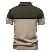 voordelige Heren Elite Polo-Voor heren Polo Gebreide polo Formeel Werk Meeuwenhalsband Korte mouw Kleurenblok Lapwerk Zomer Marineblauw Khaki Leger Groen Polo