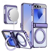 economico Cover Samsung-telefono Custodia Per Samsung Galaxy Capovolgi Z 6 Z Flip 5 Per retro Con supporto A calamita Supporta la ricarica wireless Retrò Placcatura PC