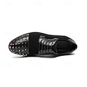 economico Formale-scarpe derby da uomo - misto pelle sintetica e pelle scamosciata con dettagli rivettati, eleganti calzature casual da uomo, perfette per ufficio, feste e uso quotidiano