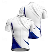 tanie Męskie koszulki-Męskie Koszulka rowerowa Geometryczny Krótki rękaw Rower Tee Tshirt Dżersej z 3 tylnymi kieszeniami Kolarstwo górskie Szybkie wysychanie Anatomiczny kształt Odprowadzające wilgoć Oddychający Sport