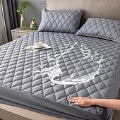 abordables Parures de draps-Protector de matelas imperméable Matelas matelassé Housse de matelas ajustée Protéger le lit Housse de lit épaisse Antidérapante Draps ajustés avec poche profonde Silencieux Hypoallergénique