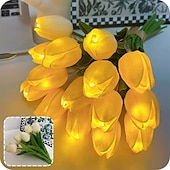 abordables Articles de fête-Lampe tulipe 10 pièces, lampe de table à détection ambiante, veilleuse à LED pour bouquet de simulation, lampe de table pour bouquet de décoration de chambre, lampe pour bouquet à main