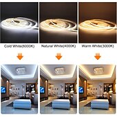 abordables Bandes lumineuses à brancher-Bande lumineuse LED COB 24 V 4-10 m ultra étroite 5 mm 3000 K 4000 K 6000 K CRI90 sans zone sombre, ruban LED flexible et découpable à intensité variable, convient pour la décoration intérieure de