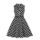 levne Šaty-Retro 50. léta Rockabilly Šaty Houpací šaty Puntíky Maškarní kostým Dívčí Karneval Plesová maškaráda Denní nošení loučení se svobodou nevěsty Dětské Šaty Šaty pro návrat domů