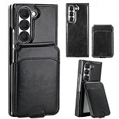 economico Cover Samsung-telefono Custodia Per Samsung Galaxy Piega a Z 6 Z Fold 5 Per retro Con supporto A calamita Supporta la ricarica wireless Retrò pelle sintetica
