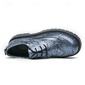 baratos Formal-sapatos brogue masculinos marrons com sola grossa, tênis casuais de couro sintético com cadarço e detalhes texturizados, perfeitos para uso diário e ao ar livre