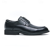 economico Formale-scarpe eleganti da uomo in similpelle marrone con lacci e dettagli intrecciati, stile classico formale, comode per matrimoni ed eventi aziendali