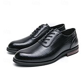 baratos Formal-Sapatos oxford masculinos de couro sintético marrom com relevo de crocodilo - elegantes e sofisticados para uso casual e formal