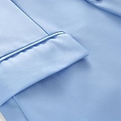billige Blazere for menn-Herre Blazer Virksomhet Cocktailfest Bryllupsfest Mote Fritid Vår Høst Lin عادي Knapper Lomme Bekvem Enkeltkneppet Blazer Svart Gul Navyblå Himmelblå