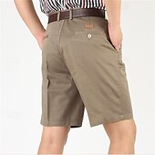 preiswerte Arbeitsshorts-Herren Shorts Kurze Hosen Chino Bermuda Shorts Kleid-Shorts Bermudas Arbeitsshorts Gefaltet Tasche Gerade geschnitten Glatt Atmungsaktiv Kein Eisen Knielänge Outdoor Casual Täglich Modisch