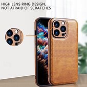 Недорогие Чехлы для iPhone-телефон Кейс для Назначение iPhone 16 Про Макс Плюс Айфон 15 Про Макс Плюс iPhone 14 13 12 11 Pro Max Plus Кейс на заднюю панель Защита от удара Ретро ТПУ Кожа PU