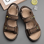 voordelige Casual sandalen-Bruine sportsandalen voor heren met verstelbare klittenbandsluitingen, ademend ontwerp en duurzame zool voor buiten, wandelen en casual zomerkleding