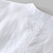 economico Casual da lavoro-Per uomo Camicia Camicia di lino Camicia popover Camicia casual Camicia di cotone Semplice Vacanza Streetwear Bianco Blu reale Azzurro cielo Grigio chiaro Manica Corta Colletto alla coreana Estate