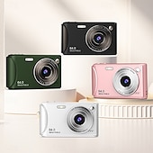 abordables Cámara y fotografía-Cámara de vídeo digital compacta de bolsillo para cine, con enfoque automático, 64 MP, 4K, detección de rostros, zoom de 18x de 2,4 pulgadas, batería recargable de 650 mAh