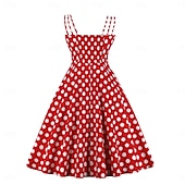 preiswerte Kleider-Retro Vintage 1950er Kleid Swing-Kleid Übergröße Tupfen Damen Karneval Maskerade Alltagskleidung Junggesellinnenabschiedsparty Erwachsene Kleid Abschlussballkleider