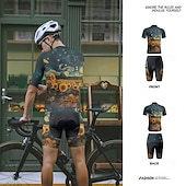 billiga Klädsatser för män-Herr Cykeltröja med shorts Kortärmad Bergscykling Vägcykling Svart Vit Gul Blommig Botanisk Cykel Elastan sporter Blommig Botanisk Kläder
