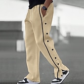 abordables Pantalones de deporte-Hombre Pantalones deportivos Pantalones de Deporte Pantalones Bolsillo Correa Cintura elástica Plano Comodidad Deporte Diario Moda Casual Azul Real Caqui Microelástico