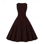 levne Šaty-Retro 50. léta Rockabilly Šaty Houpací šaty Puntíky Dámské Karneval Plesová maškaráda Denní nošení loučení se svobodou nevěsty Dospělé Šaty Šaty pro návrat domů