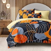 economico 100% cotone-Set copripiumino in cotone 100% set consolatore con motivo geometrico colorato morbido set di biancheria da letto di lusso in 3 pezzi set decorazioni per la casa regalo re regina full sizehree pezzi