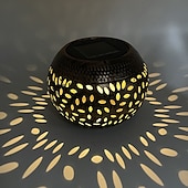 cheap Landscape Lights-1pc Outdoor Solar Iron Rice Grain Hollow-Shaped Landscape Light for Courtyard, Garden, Lawn, Path, Staircase, Interior Decoration