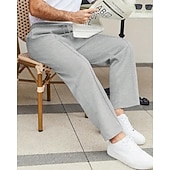 cheap Straight Leg-Men's Athletic Pants Wide Leg Sweatpants Trousers Pocket Drawstring Elastic Waist Plain Comfort Sports Outdoor Daily Fashion Casual Light Grey Dark Gray Micro-elastic
