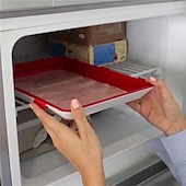 Недорогие Кухонная утварь и гаджеты-многоразовый лоток для хранения продуктов, лоток для хранения продуктов, штабелируемые лотки для хранения продуктов, экологически чистые штабелируемые лотки для хранения продуктов с эластичной крышкой