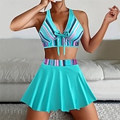 abordables Maillots une pièce et tankinis-Femme Tankini Maillot De Bain Deux Pièces Dos Nu Maillots de Bain Mosaïque Maillots de Bain Noir Jaune Respirable Séchage rapide Poids Léger Sans Manches - Natation Surf Plage Eté Printemps