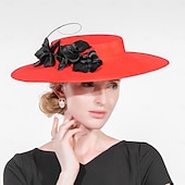 Недорогие Вечеринковые шляпы-шляпы шляпа от солнца из волокна свадебный пляж элегантный свадебный с перьями / меховой цветочный головной убор головной убор