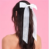 abordables Accesorios-Pinza para el cabello de una sola capa con lazo de novia grande y elegante con perlas falsas, cinta de tul de estilo dulce, accesorio de velo de novia de cuento de hadas de moda para uso diario