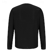 preiswerte Basic-T-Shirts-Herren T Shirt T-Shirt Langarmshirt Langarm V Ausschnitt Frühling Herbst Einfach Mode Designer Basic Jacquard Urlaub Straße Ausgehen Schwarz Weiß Blau Top T-Shirt für Herren