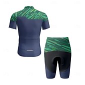 halpa Miesten vaatesarjat-Miesten Pyöräily jersey ja shortsit Lyhythihainen Maastopyöräily Maantiepyöräily Laivaston sininen Pyörä Spandex Urheilu Geometrinen Kirjain ja numero Vaatetus