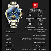 お買い得  クォーツ腕時計-新しい Olevs ブランド メンズ ビジネス ウォッチ デジタル スケール 光学式 クロノグラフ 多機能 クォーツ ウォッチ 防水 シンプル スポーツ メンズ ウォッチ