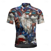 cheap Men's Jerseys-America's 250th Anniversary Independence Day Men's Cycling Jersey National Flag Short Sleeve Bike Tee Tshirt Jersey with 3 Rear Pockets Mountain Bike MTB Quick Dry Anatomic Design Wicking Breathable