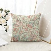 billige blomster- og plantestil-Blomster dekorative toss puter dekke 1PC myk firkantet sofa putevar putevar soverom stue sofa stol