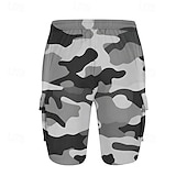 baratos Clássico-Homens Bermuda Cargo Shorts camuflados Calção Shorts de verão Com Cordão Cintura elástica Bolso multi Côr Camuflagem Conforto Vestível Comprimento do joelho Ao ar livre Esporte Diário Moda Casual