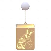 cheap Decorative Lights-LED Easter bunny Easter egg with suction cup window lamp, festive dinner party atmosphere decoration lamp, AAA battery box power supply